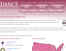 Tablet Screenshot of dance-colleges.com